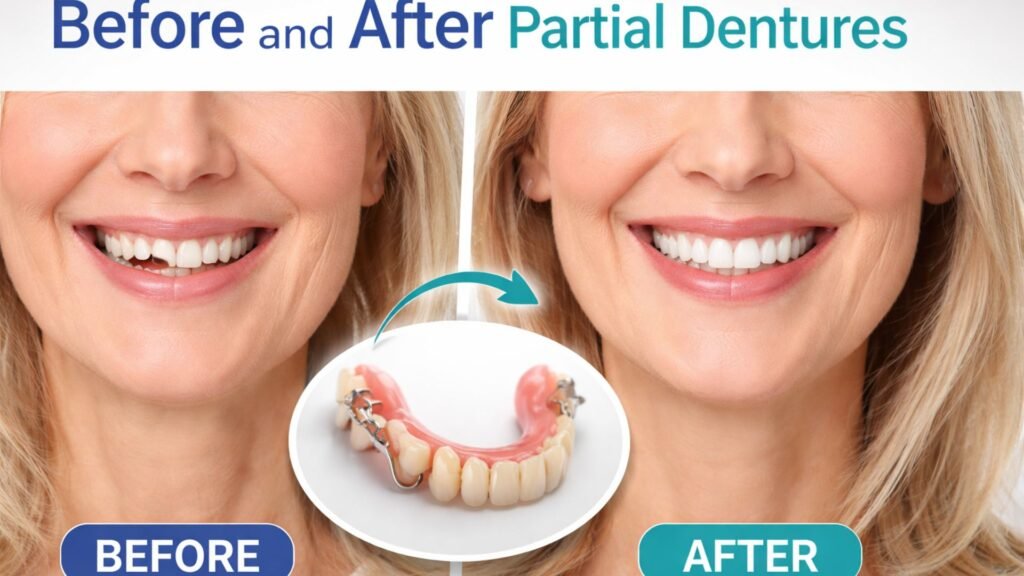 Before and After Partial Dentures