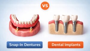 Snap-In Dentures vs implant